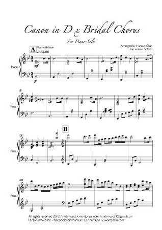 Read Canon in D   Bridal Chorus For Solo Piano - for Wedding - Hansun Chan file in ePub