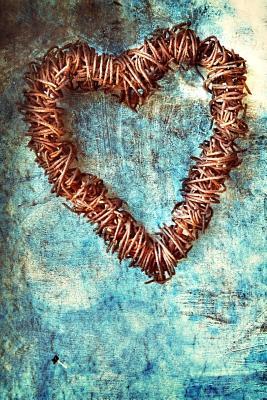 Download Grunge Heart Wreath on Blue Wall Journal: 150 Page Lined Notebook/Diary - NOT A BOOK file in PDF