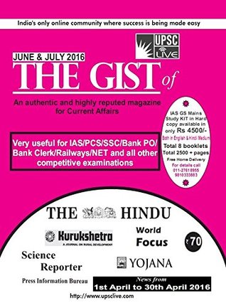 Read online The Gist of The Hindu, Yojana, Kurukshetra, PIB & Science Reporter (June 2016)-English - Team YOUWIN PUBLICATION | PDF