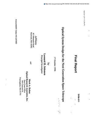 Download Optical System Design for the Next Generation Space Telescope - National Aeronautics and Space Administration file in PDF