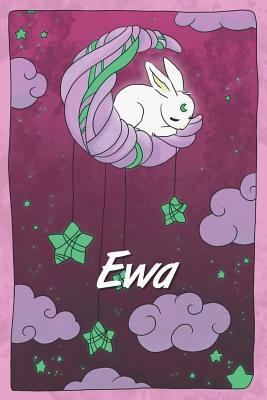 Download Ewa: personalized notebook sleeping bunny on the moon with stars softcover 120 pages blank useful as notebook, dream diary, scrapbook, journal or gift idea - Jenny Illus file in ePub