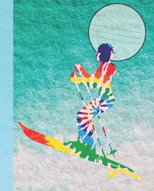 Download Awesome Tie-Dyed Skier White Teal Snow Full Moon Night Composition Wide-ruled blank line School Notebook Sandy Closs -  file in PDF